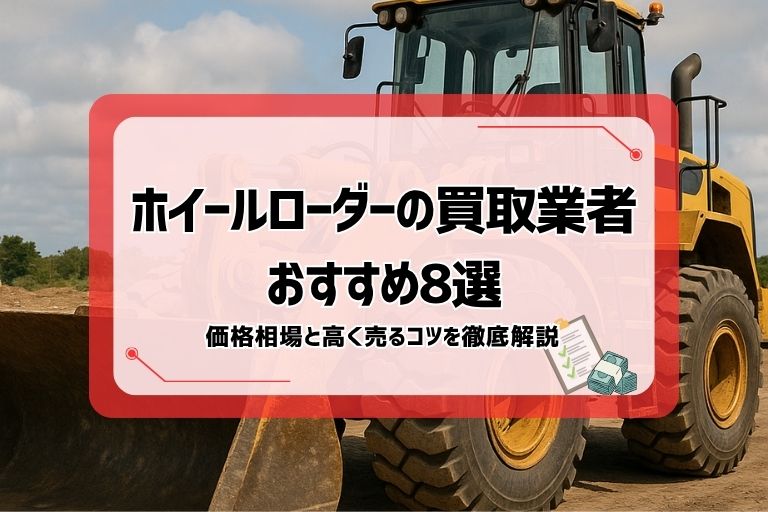 ホイールローダーの買取業者おすすめ8選と価格相場を徹底解説